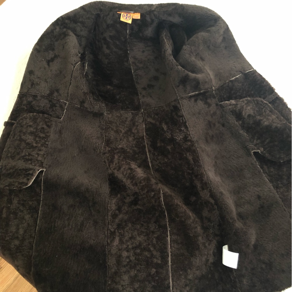 Rare Tory Burch✨Cordelia Shearling Leather Long Coat - Picture 4 of 11